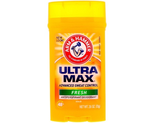 Твердий антиперспірантний дезодорант, для чоловіків, свіжий, Arm & Hammer, 2,6 унції (73 г) Твердий антиперспірантний дезодорант, для чоловіків, свіжий, Arm & Hammer, 2,6 унції (73 г)