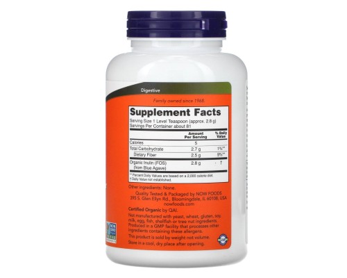 Інулін Now Foods (Inulin Prebiotic Fos Powder) 227 г Інулін Now Foods (Inulin Prebiotic Fos Powder) 227 г