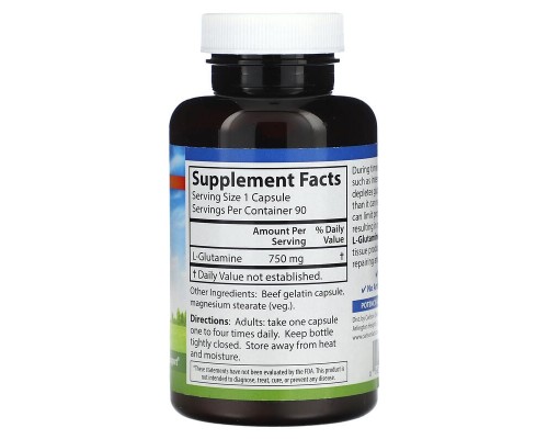 Carlson, L-Glutamine, 750 mg, 90 Capsules Carlson, L-Glutamine, 750 mg, 90 Capsules