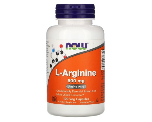 Аргінін Now Foods (L-Arginine) 500 мг 100 капсул Аргінін Now Foods (L-Arginine) 500 мг 100 капсул