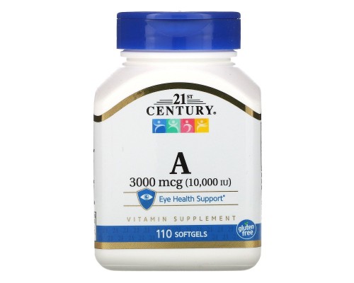 Вітамін A 21st Century (Vitamin A) 10000 МО 110 капсул Вітамін A 21st Century (Vitamin A) 10000 МО 110 капсул