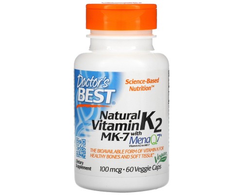 Вітамін К2 МК-7 Doctor's Best (Vitamin K2) 100 мкг 60 капсул Вітамін К2 МК-7 Doctor's Best (Vitamin K2) 100 мкг 60 капсул