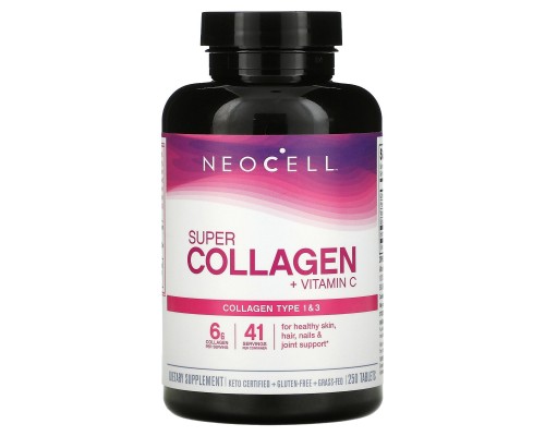 Супер Колаген тип 1 та 3 з вітаміном C Neocell (Super Collagen+C) 250 таблеток Супер Колаген тип 1 та 3 з вітаміном C Neocell (Super Collagen+C) 250 таблеток