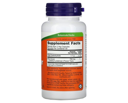 Червона конюшина Now Foods (Red Clover) 375 мг 100 капсул Червона конюшина Now Foods (Red Clover) 375 мг 100 капсул
