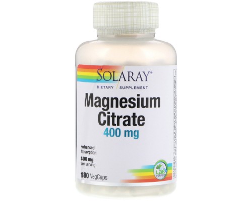 Цитрат магнію Solaray (Magnesium Citrate) 400 мг 180 капсул Цитрат магнію Solaray (Magnesium Citrate) 400 мг 180 капсул