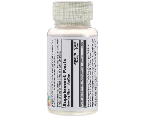 Селен без дріжджів Solaray (Selenium Yeast-Free) 200 мкг 90 капсул Селен без дріжджів Solaray (Selenium Yeast-Free) 200 мкг 90 капсул
