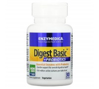 Ферменти та пробіотики, Digest Basic + Probiotics, Enzymedica, 30 капсул