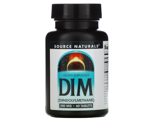 ДІМ (Дііндолілметан), DIM (Diindolylmethane), Source Naturals, 200 мг, 60 таблеток ДІМ (Дііндолілметан), DIM (Diindolylmethane), Source Naturals, 200 мг, 60 таблеток