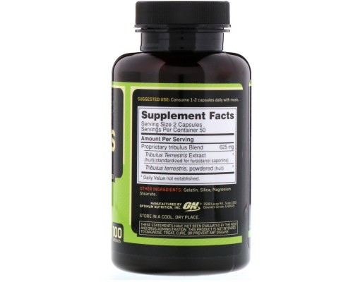 Трибулус, Optimum Nutrition, 625 мг100 капсул Трибулус, Optimum Nutrition, 625 мг100 капсул