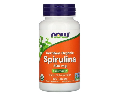 Спіруліна органічна Now Foods (Spirulina Organic) 500 мг 100 таблеток Спіруліна органічна Now Foods (Spirulina Organic) 500 мг 100 таблеток