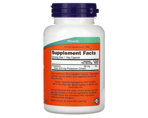 Калій Цитрат Now Foods (Potassium Citrate) 99 мг 180 капсул Калій Цитрат Now Foods (Potassium Citrate) 99 мг 180 капсул