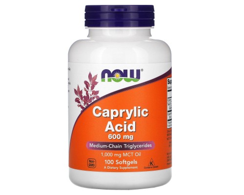 Каприлова кислота Now Foods (Caprylic Acid) 100 м'яких капсул Каприлова кислота Now Foods (Caprylic Acid) 100 м'яких капсул