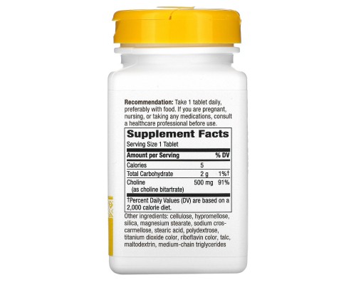 Холін Nature's Way (Choline) 500 мг 100 таблеток Холін Nature's Way (Choline) 500 мг 100 таблеток