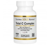 California Gold Nutrition, Total C, комплекс з вітаміном C і Capros, цитрусовими біофлавоноїдами і шипшиною, 500 мг, 60 рослинних капсул