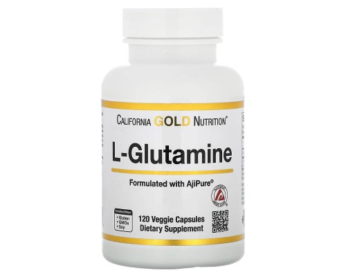 California Gold Nutrition, AjiPure, L-глютамін, 500 мг, 120 рослинних капсул California Gold Nutrition, AjiPure, L-глютамін, 500 мг, 120 рослинних капсул