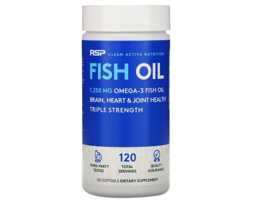 Риб'ячий жир RSP Nutrition (Fish Oil) 1250 мг 120 капсул Риб'ячий жир RSP Nutrition (Fish Oil) 1250 мг 120 капсул