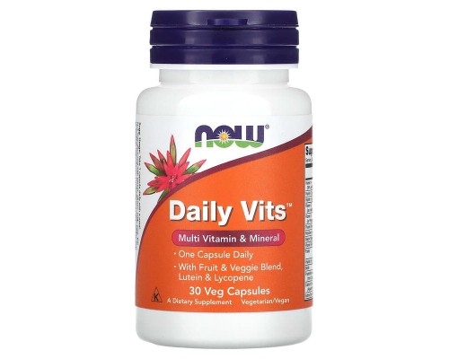 Мультивітаміни і мінерали Now Foods (Daily Vits) 30 вегетаріанських капсул Мультивітаміни і мінерали Now Foods (Daily Vits) 30 вегетаріанських капсул