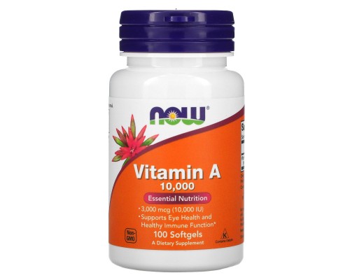 Вітамін А Now Foods (Vitamin A) 10000 МО 100 капсул Вітамін А Now Foods (Vitamin A) 10000 МО 100 капсул