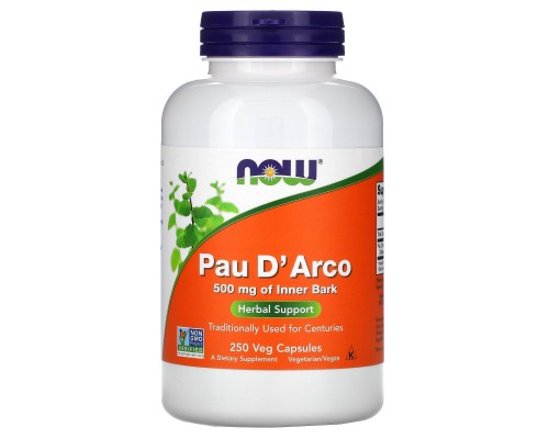 Кора мурашиного дерева По Д'арко Now Foods (Pau D'Arco) 500 мг 250 капсул Кора мурашиного дерева По Д'арко Now Foods (Pau D'Arco) 500 мг 250 капсул