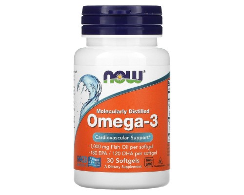 Омега 3 Now Foods (Omega-3) 30 капсул Омега 3 Now Foods (Omega-3) 30 капсул