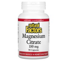Цитрат магнію, Natural Factors, 150 мг, 90 капсул