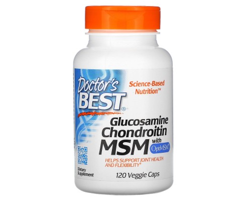 Глюкозамін хондроїтин з OptiMSM Doctor's Best (Glucosamine Chondroitin MSM) 120 капсул Глюкозамін хондроїтин з OptiMSM Doctor's Best (Glucosamine Chondroitin MSM) 120 капсул
