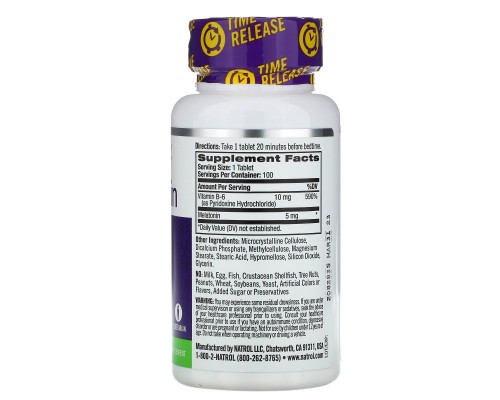 Мелатонін повільного вивільнення Natrol (Melatonin) 5 мг 100 таблеток Мелатонін повільного вивільнення Natrol (Melatonin) 5 мг 100 таблеток