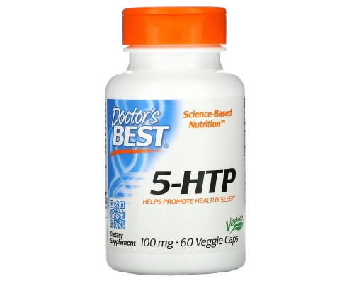 5-гідрокситриптофан, 5-HTP, Doctor's Best, 100 мг, 60 вегетаріанських капсул 5-гідрокситриптофан, 5-HTP, Doctor's Best, 100 мг, 60 вегетаріанських капсул