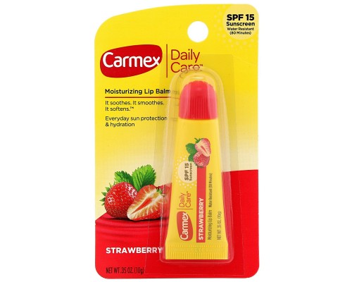 Бальзам для губ з полуницею SPF 15 Carmex (Lip Balm) 10 г Бальзам для губ з полуницею SPF 15 Carmex (Lip Balm) 10 г