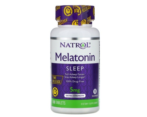 Мелатонін повільного вивільнення Natrol (Melatonin) 5 мг 100 таблеток Мелатонін повільного вивільнення Natrol (Melatonin) 5 мг 100 таблеток