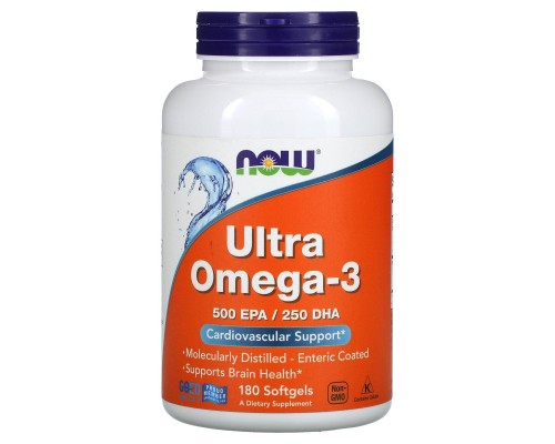 Омега-3 500 ЕПК / 250 ДГК New Foods (Ultra Omega-3 Cardiovascular Support 550 EPA/250 DHA) 180 желатинових капсул Омега-3 500 ЕПК / 250 ДГК New Foods (Ultra Omega-3 Cardiovascular Support 550 EPA/250 DHA) 180 желатинових капсул