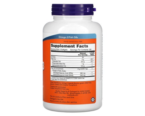 Омега-3 підтримка серця Now Foods (Omega-3 180 EPA/120 DHA) 200 капсул Омега-3 підтримка серця Now Foods (Omega-3 180 EPA/120 DHA) 200 капсул