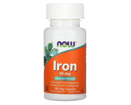 Залізо Now Foods (Iron) 18 мг 120 вегетаріанських капсул Залізо Now Foods (Iron) 18 мг 120 вегетаріанських капсул