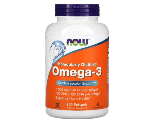 Омега-3 підтримка серця Now Foods (Omega-3 180 EPA/120 DHA) 200 капсул Омега-3 підтримка серця Now Foods (Omega-3 180 EPA/120 DHA) 200 капсул