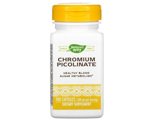 Піколінат хрому Nature's Way (Chromium Picolinate) 200 мкг 100 капсул Піколінат хрому Nature's Way (Chromium Picolinate) 200 мкг 100 капсул
