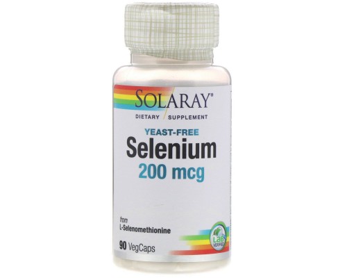 Селен без дріжджів Solaray (Selenium Yeast-Free) 200 мкг 90 капсул Селен без дріжджів Solaray (Selenium Yeast-Free) 200 мкг 90 капсул