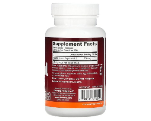 Інозитол, Inositol, Jarrow Formulas, 750 мг, 100 вегетаріанські капсули Інозитол, Inositol, Jarrow Formulas, 750 мг, 100 вегетаріанські капсули