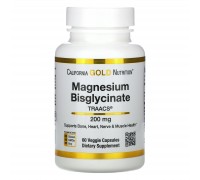 Магній Бісгліцинат California Gold Nutrition (Magnesium Bisglycinate) 60 вегетаріанських капсул