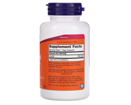 Інозитол Now Foods (Inositol Capsules) 500 мг 100 капсул Інозитол Now Foods (Inositol Capsules) 500 мг 100 капсул