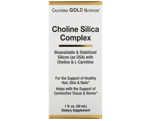 Комплекс із холіном та кремнеземом біодоступна підтримка колагену California Gold Nutrition (Choline Silica Complex Bioavailable Collagen Support) 30 мл Комплекс із холіном та кремнеземом біодоступна підтримка колагену California Gold Nutrition (Choline Silica Complex Bioavailable Collagen Support) 30 мл