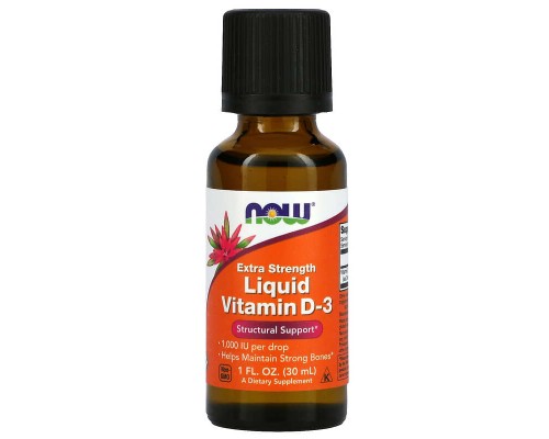 Рідкий вітамін Д3 Now Foods (Vitamin D-3 Liquid Extra Strength) 1000 МО 30 мл Рідкий вітамін Д3 Now Foods (Vitamin D-3 Liquid Extra Strength) 1000 МО 30 мл