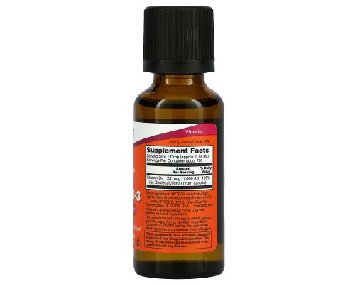Рідкий вітамін Д3 Now Foods (Vitamin D-3 Liquid Extra Strength) 1000 МО 30 мл Рідкий вітамін Д3 Now Foods (Vitamin D-3 Liquid Extra Strength) 1000 МО 30 мл
