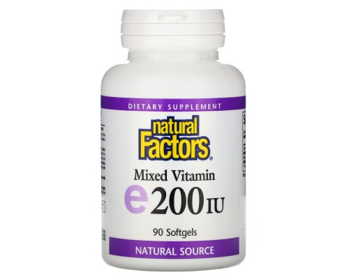 Вітамін Е Natural Factors (Vitamin E) 200 МО 90 капсул Вітамін Е Natural Factors (Vitamin E) 200 МО 90 капсул