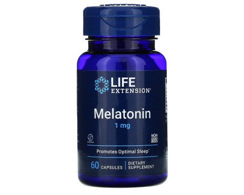 Мелатонін, Melatonin, Life Extension, 1 мг, 60 капсул Мелатонін, Melatonin, Life Extension, 1 мг, 60 капсул