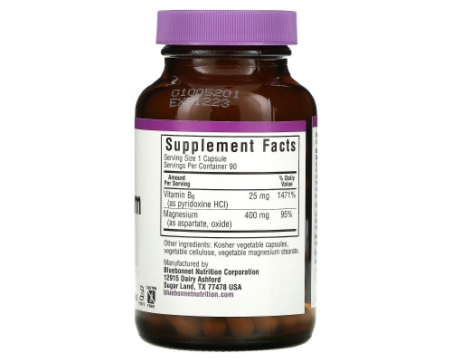 Магній плюс B6 Bluebonnet Nutrition (Magnesium plus B6) 90 капсул Магній плюс B6 Bluebonnet Nutrition (Magnesium plus B6) 90 капсул