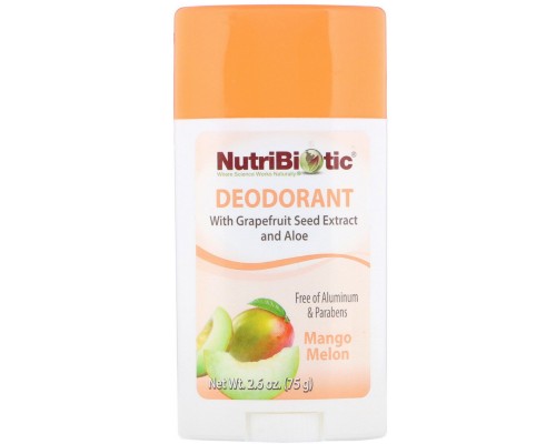 Дезодорант тривалої дії з ароматом манго та дині, NutriBiotic, 2,6 унції (75 г) Дезодорант тривалої дії з ароматом манго та дині, NutriBiotic, 2,6 унції (75 г)