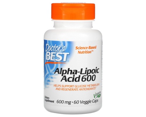 Альфа-ліпоєва кислота Doctor's Best (Alpha-Lipoic Acid) 600 мг 60 капсул Альфа-ліпоєва кислота Doctor's Best (Alpha-Lipoic Acid) 600 мг 60 капсул