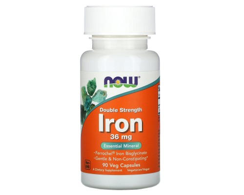 Залізо Now Foods (Iron) 36 мг 90 рослинних капсул Залізо Now Foods (Iron) 36 мг 90 рослинних капсул