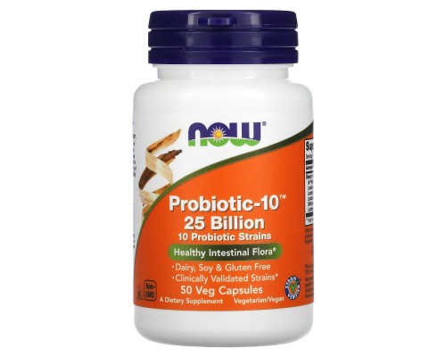 Пробіотики Now Foods (Probiotic-10) 25 млрд 50 капсул Пробіотики Now Foods (Probiotic-10) 25 млрд 50 капсул