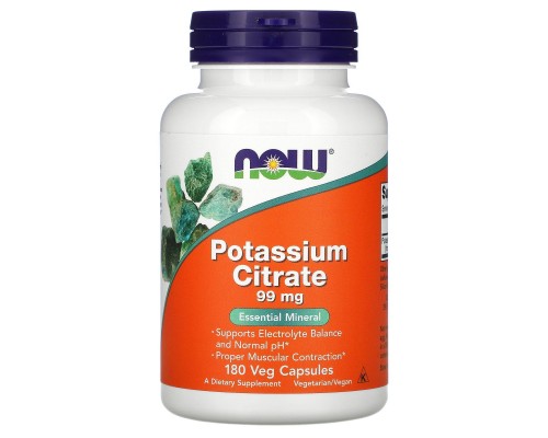 Калій Цитрат Now Foods (Potassium Citrate) 99 мг 180 капсул Калій Цитрат Now Foods (Potassium Citrate) 99 мг 180 капсул